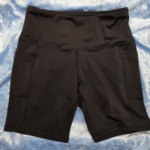 High-Waisted Black Women's Bike Shorts